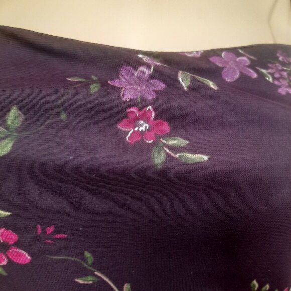 Vintage 90s Y2K Byer Too! Slip Dress Size M Floral Mesh Asymmetric Hem Burgundy - Picture 3 of 7